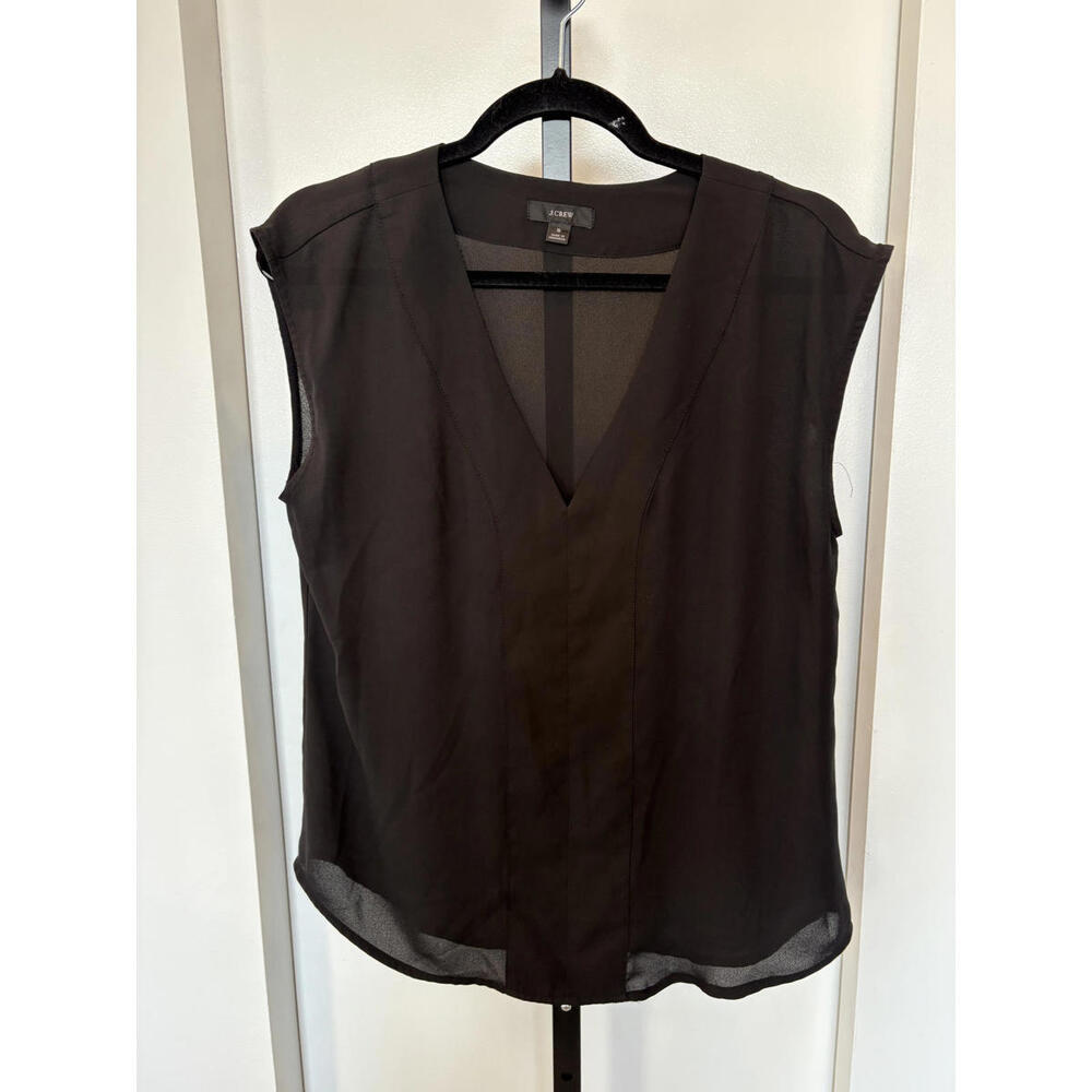 J Crew Black V Neck Shell Tank S